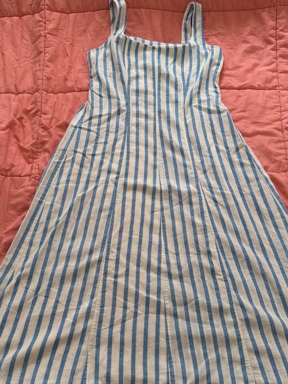 Old Navy Blue and White Striped Maxi Sundress